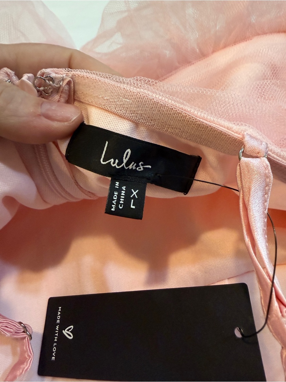 Lulu's Fabulous Poise Light Pink Tulle Ruffled Tiered Maxi Dress Size XL - Picture 7 of 9